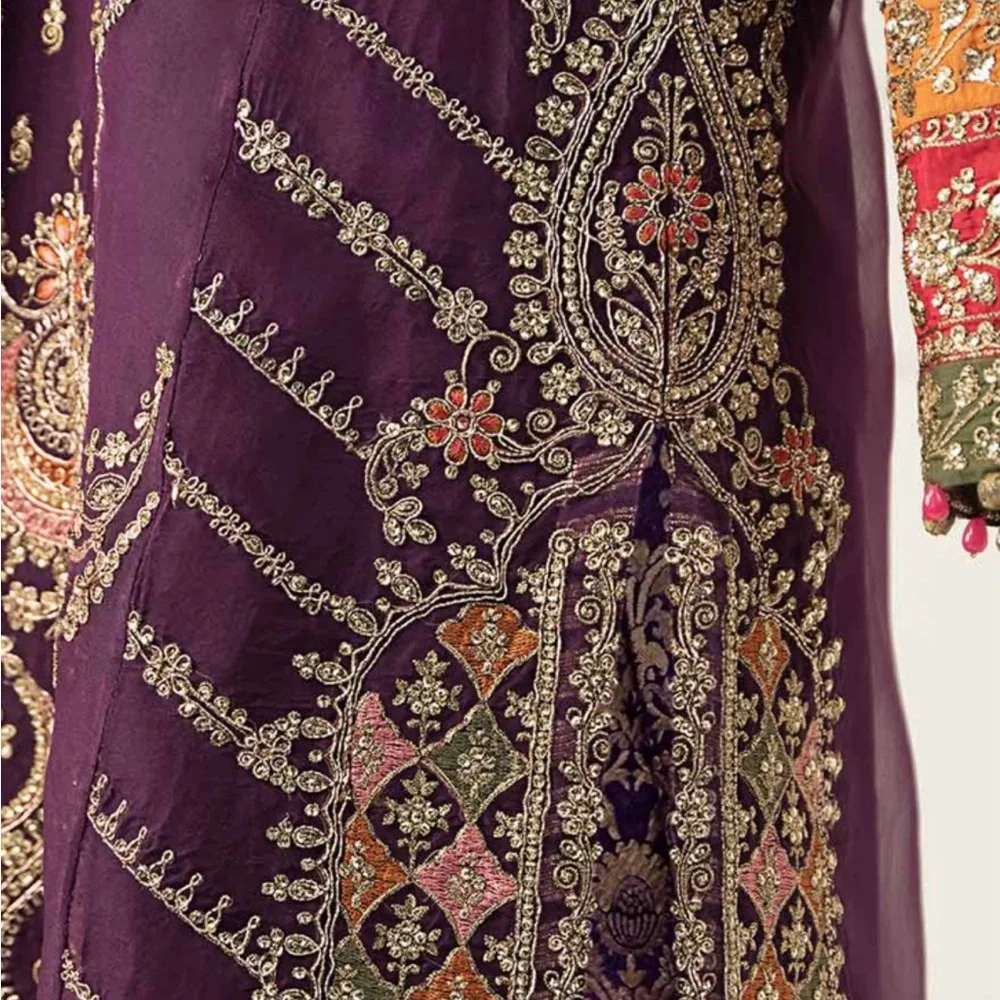 Purple Embroidered Wedding Dress - Picture 4 of 7